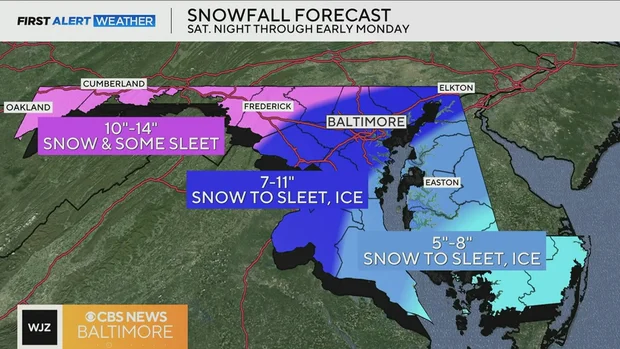 upcoming snow storm in Maryland January 2026